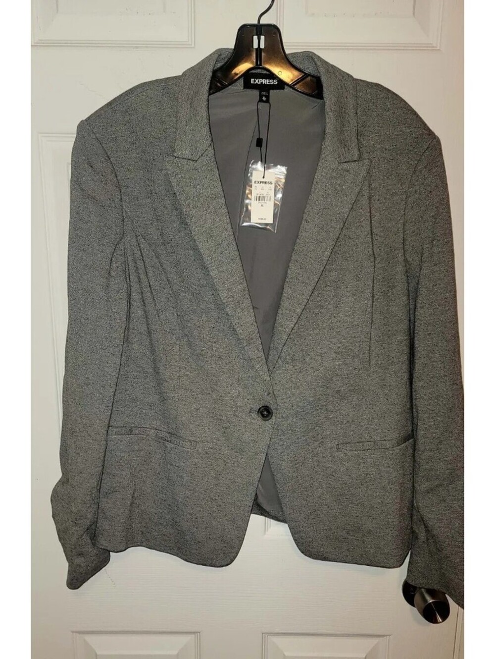 EXPRESS HEATHER GRAY SOFT BLAZER SIZE XL NWT BUTTON FRONT